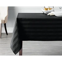 Hometrends Microfiber Stripe Tablecloth, 60" x 120" Rectangle, Black