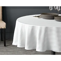 Hometrends Microfiber Stripe Tablecloth, 70" Round, White