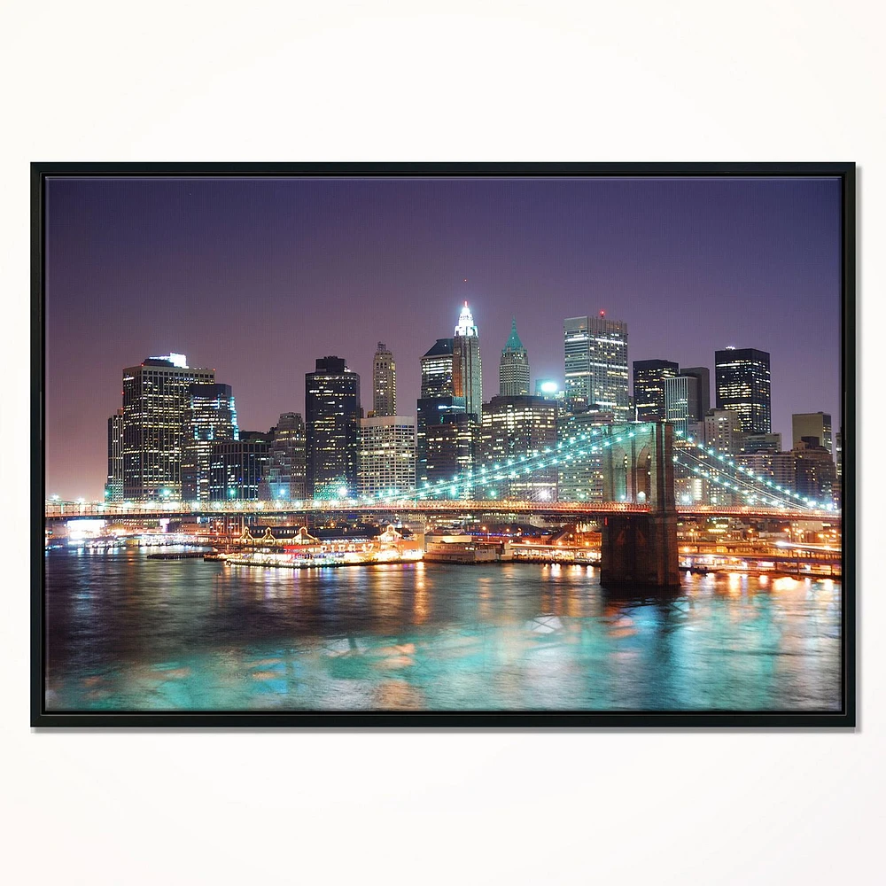 Design Art New York City Manhattan Skyscrapers Framed Canvas Art Print