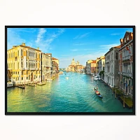 Design Art Vibrant Evening Venice Italy Framed Canvas Art Print