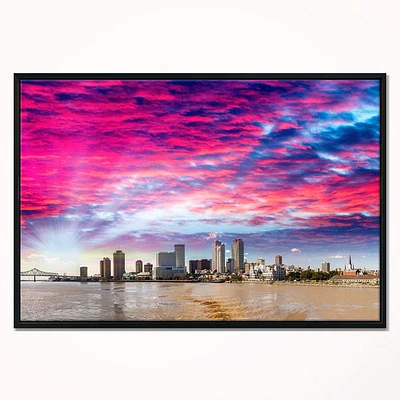 Design Art New Orleans Building And Skyscrapers Framed Canvas Art Print