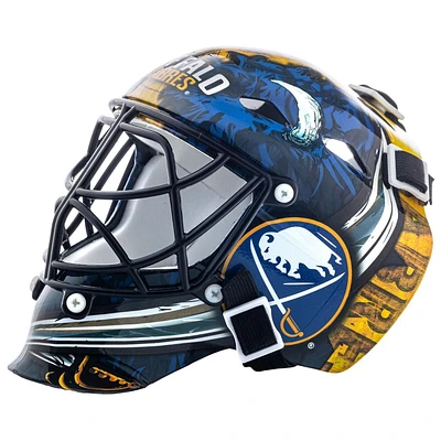 Franklin Sports Sabres NHL Team Logo Mini Hockey Goalie Mask with Case - Collectible Goalie Mask with Official NHL Logos and Colors