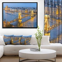 Design Art Chain Building And Parliament in Budapest Framed Canvas Art Print