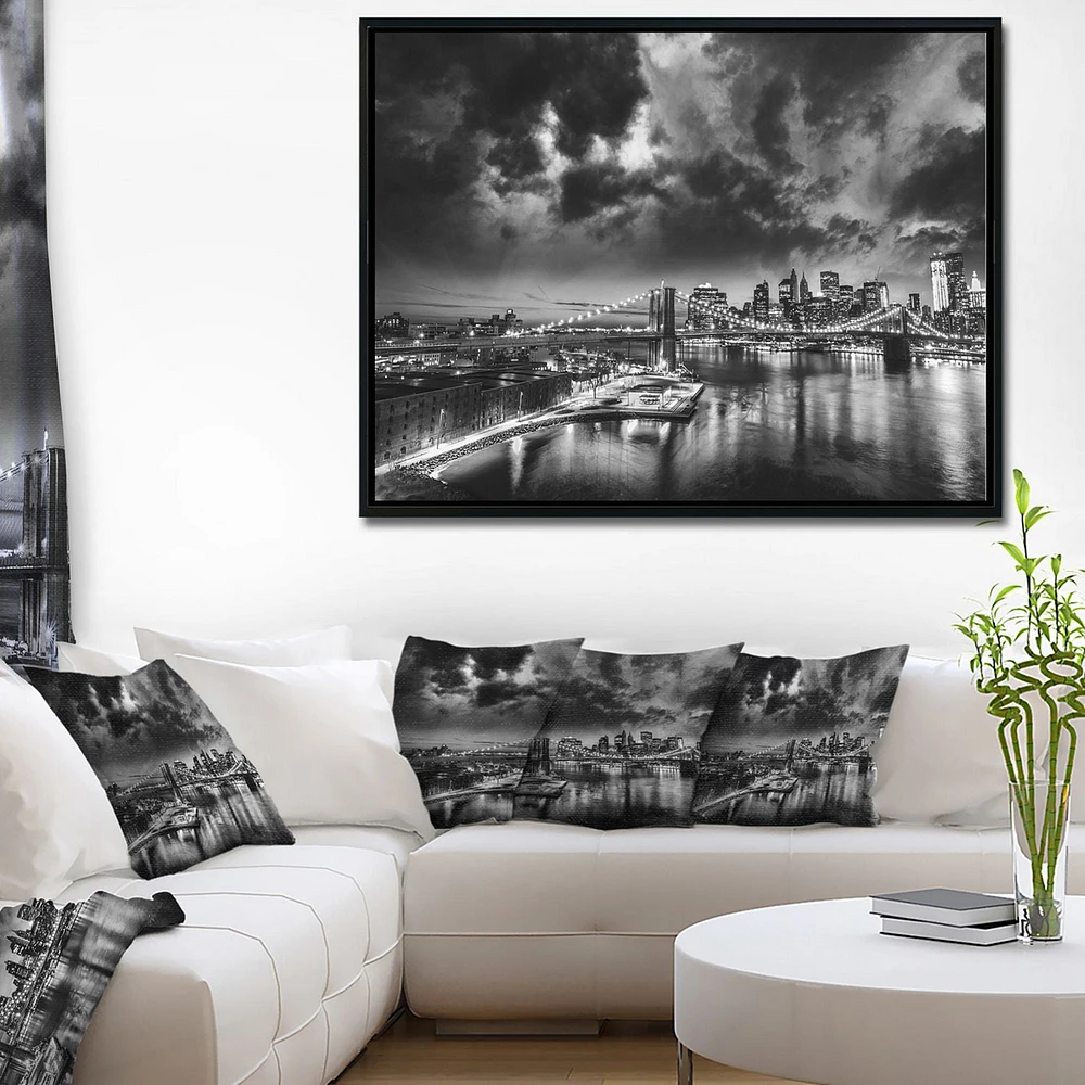 Design Art Amazing Night in New York City Framed Canvas Art Print