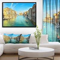 Design Art Vibrant Evening Venice Italy Framed Canvas Art Print