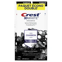 Dentifrice au fluorure avec charbon Crest 3D White Whitening Therapy Nettoyage en profondeur, Menthe vivifiante