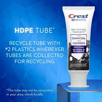Dentifrice au fluorure avec charbon Crest 3D White Whitening Therapy Nettoyage en profondeur, Menthe vivifiante
