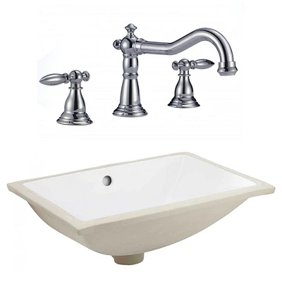 20.75-in. W CSA Rectangle Bathroom Undermount Sink Set In White