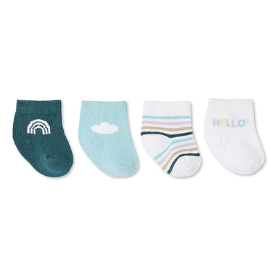Lot de 4 paires de chaussettes George collection non genrée pour nourrissons Taille unique