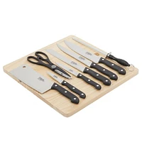 8 Piece Knife Set with Board in Black, HB 8PC KNIFE SET w/BOARD Black