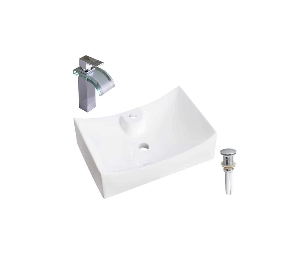 DROP Bath and Kitchen DR091486 Bathroom Vessel Sink Set