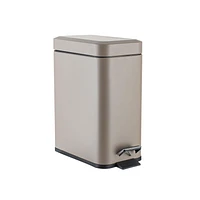 Steel Step Bin<br>Convenient removable inner bin to empty trash<br>Tan powder-coated finish, Steel Step Bin