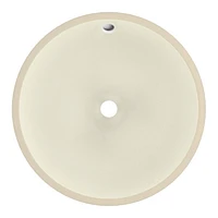 16-in. W Round Bathroom Undermount Sink Set In Biscuit - Gold Hardware - Overflow Drain Incl. AI-24824