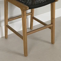 Woven Rope and Teak Wood Counter Stool from the collection Balka South Shore