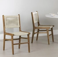 Woven Rope and Teak Dining Chair, Set of 2 from the collection Balka South Shore