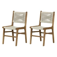 Woven Rope and Teak Dining Chair, Set of 2 from the collection Balka South Shore