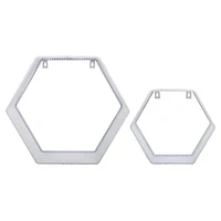 Truu Design Decorative Hexagon Floating Wall Shelves