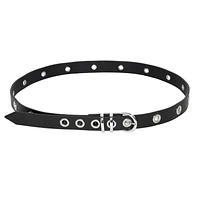 NICCI GROMMET BELT WITH ROUND SILVER HARDWARE