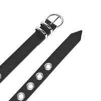 NICCI GROMMET BELT WITH ROUND SILVER HARDWARE