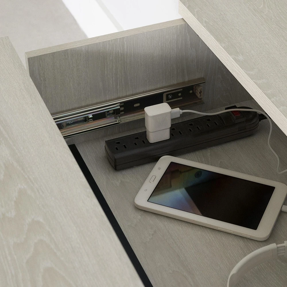 Nightstand with Charging Station and Drawers from the collection Versa South Shore