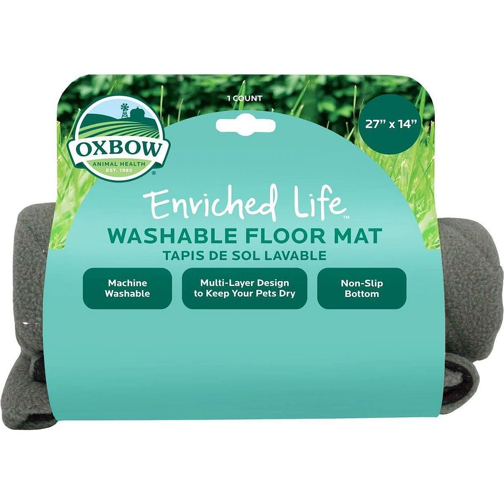 Oxbow Enriched Life Washable Floor Mat Grey Small Animal