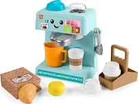 Fisher-Price Laugh & Learn Learn & Serve Coffee Café Toddler Electronic Toy, 10 Play Pieces, Multilanguage Version , Ages 18M+