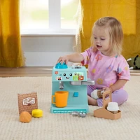 Fisher-Price Laugh & Learn Learn & Serve Coffee Café Toddler Electronic Toy, 10 Play Pieces, Multilanguage Version , Ages 18M+