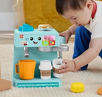 Fisher-Price Laugh & Learn Learn & Serve Coffee Café Toddler Electronic Toy, 10 Play Pieces, Multilanguage Version , Ages 18M+