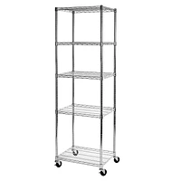 Ultra-durable Commercial Grade 5-Tier NSF Steel Wire Shelving with Wheels