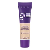 Rimmel Stay Matte Foundation, lightweight, silky formula, light liquid mousse and anti-pollution complex, 24H wear, 100% Cruelty-Free, Fresh & natural matte finish