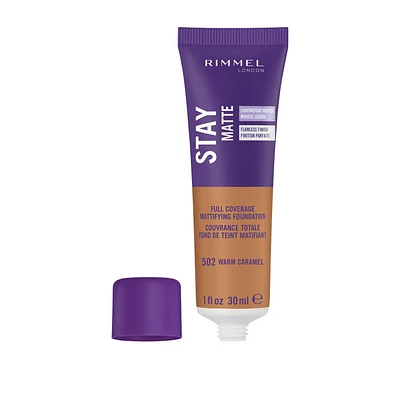Rimmel Fond de teint Stay Matte, formule légère et soyeuse, mousse liquide légère et complexe anti-pollution, tenue de 24H