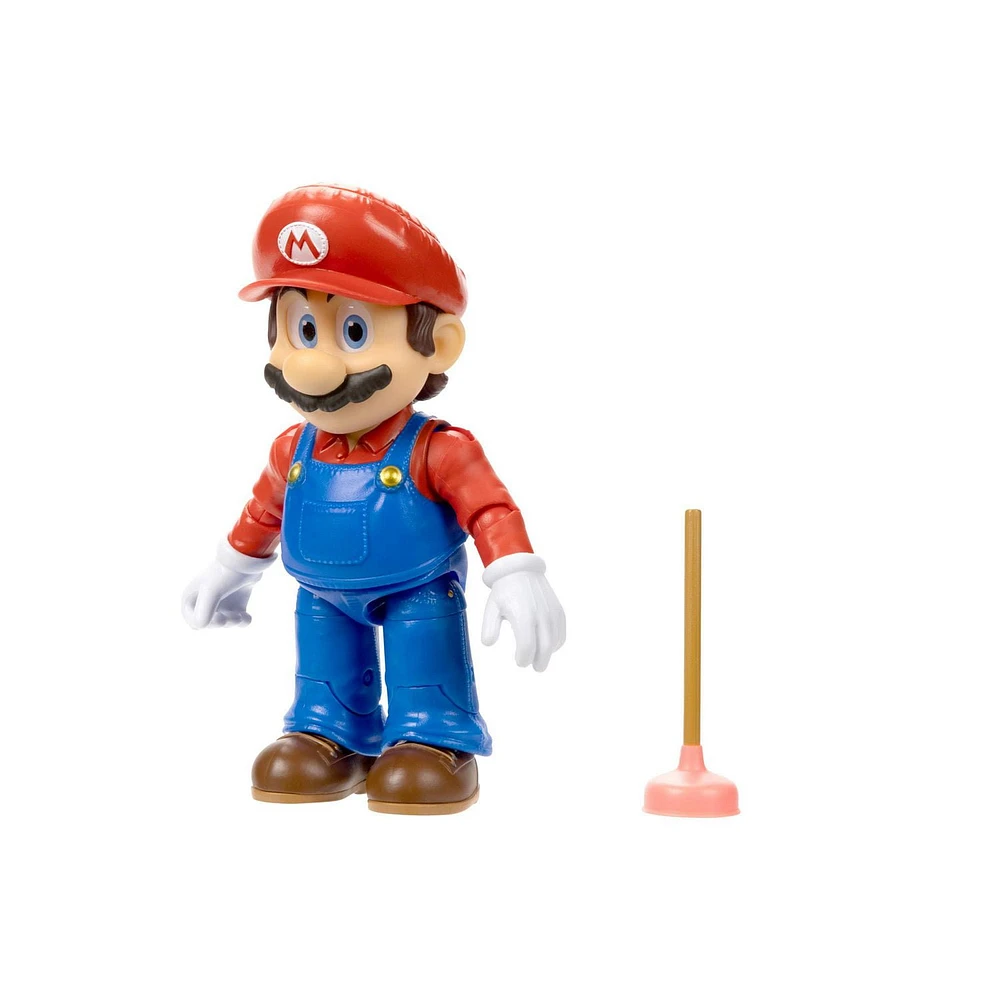 The Super Mario Bros. Movie - 5” Figure Series – Mario Figure with Plunger Accessory, 16 points of articulation