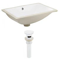 20.75-in. W CSA Rectangle Bathroom Undermount Sink Set In White - White Hardware - Overflow Drain Incl. AI-24902