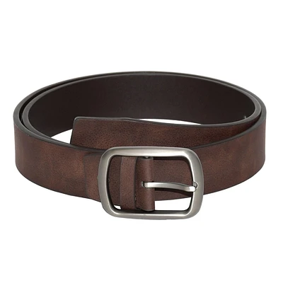 NICCI SMOOTH FINISH BELT WITH BRUSHED NICKEL OVAL BUCKLE