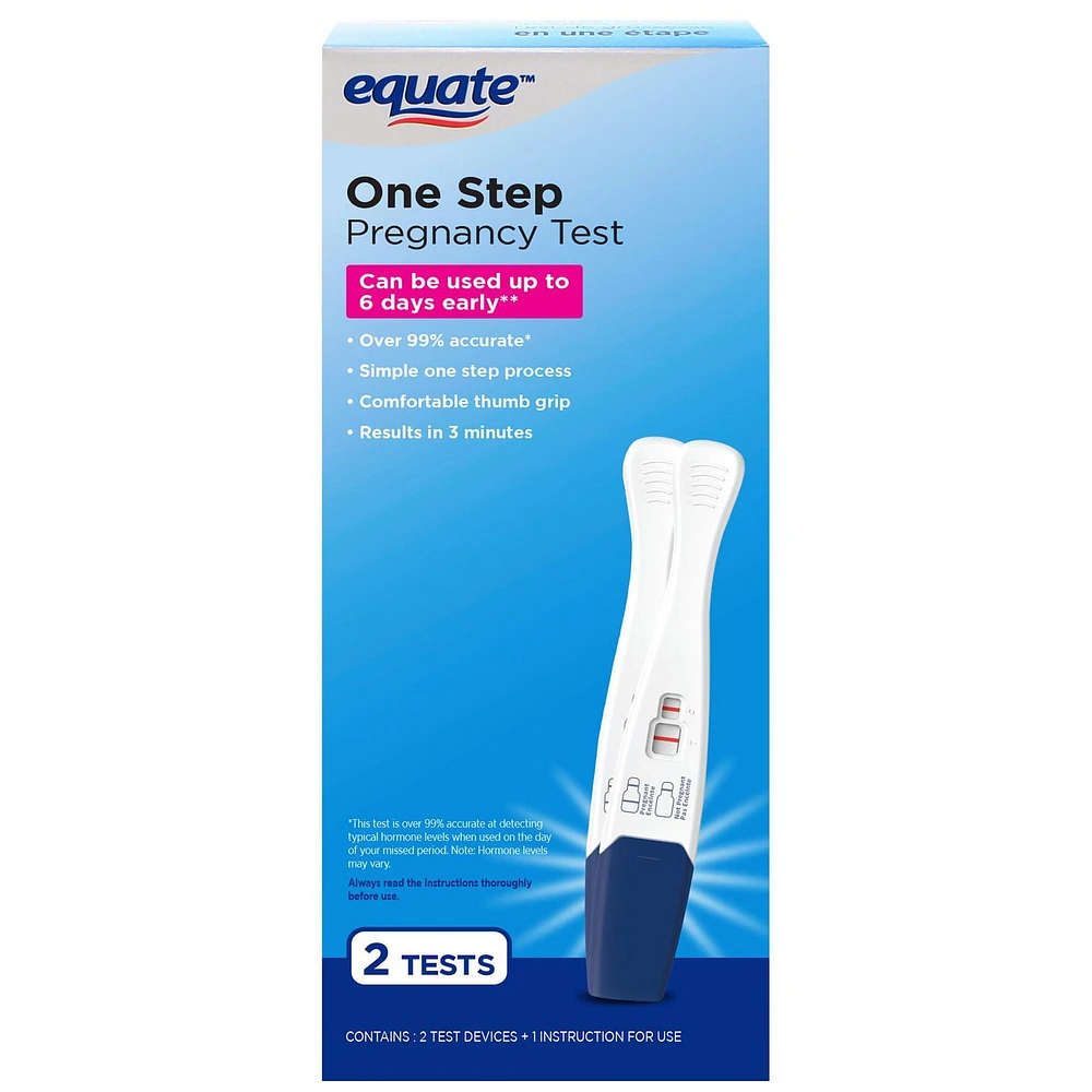 Equate One Step Pregnancy Test, 2 Tests