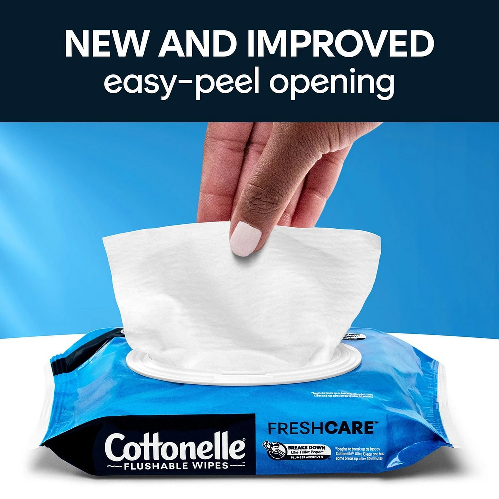 Cottonelle Flushable Wet Wipes - 4 Flip-Top Packs, 42 Flushable Wipes per pack, 168 Total Flushable Wipes, 4 Flip Top Pk, 168 Wipes