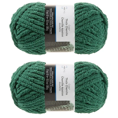 MAINSTAYS 2 PACK FOREST GREEN THICK YARN