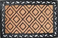 Large Diamond Rubber Coir Door Mat – 24 Inch x 36 Inch, Durable and Stylish Entryway Mat