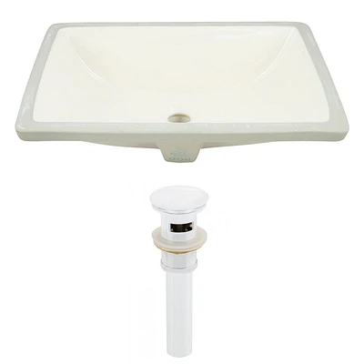 18.25-in. W CUPC Rectangle Bathroom Undermount Sink Set In Biscuit - White Hardware - Overflow Drain Incl. AI-24834