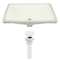 18.25-in. W CUPC Rectangle Bathroom Undermount Sink Set In Biscuit - White Hardware - Overflow Drain Incl. AI-24834