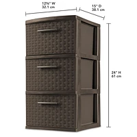 Sterilite 3 Drawer Weave Tower - Espresso