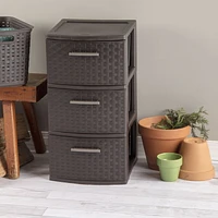 Sterilite 3 Drawer Weave Tower - Espresso