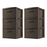 Sterilite 3 Drawer Weave Tower - Espresso