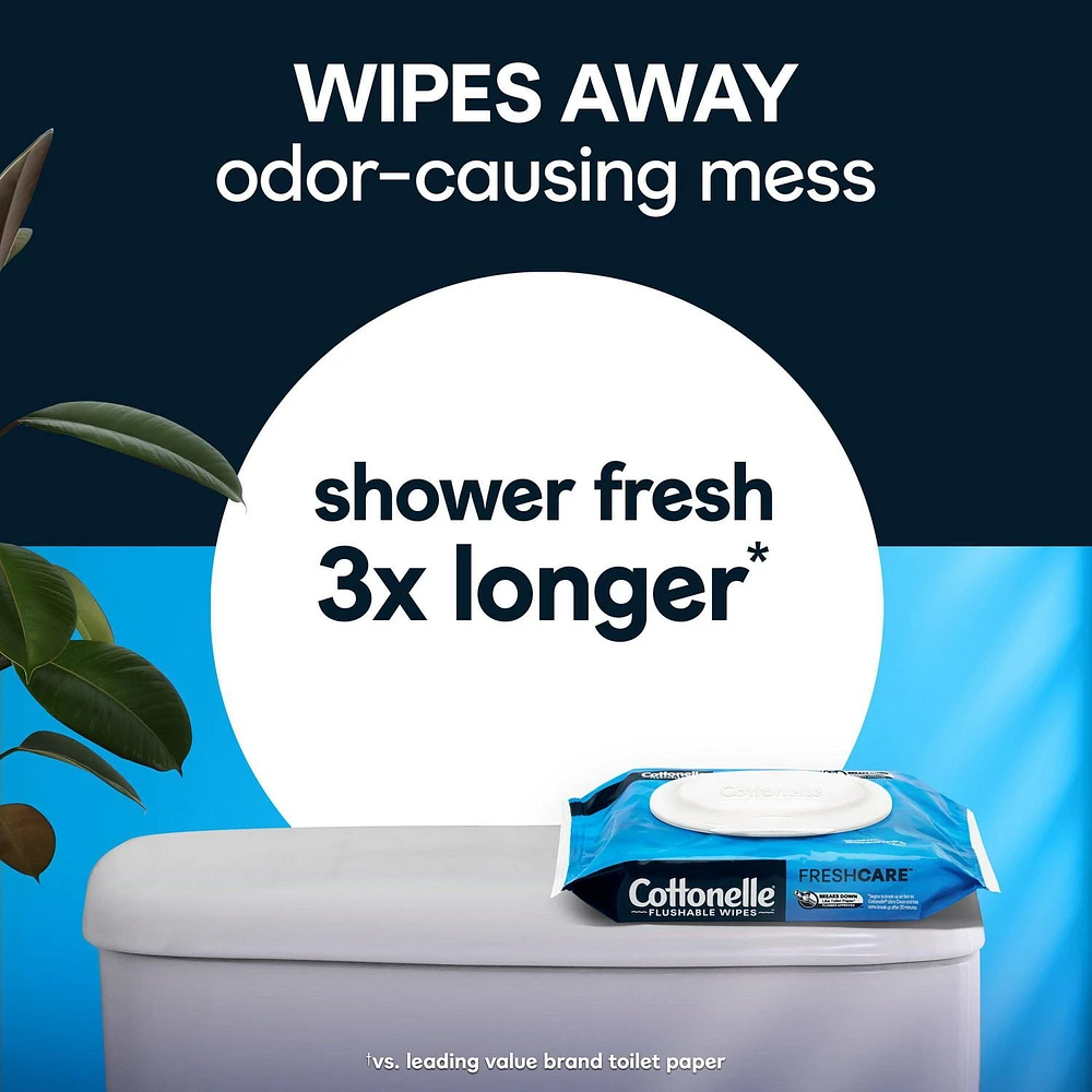 Cottonelle Fresh Care Flushable Wipes RFT 42, Cottonelle Fresh Care Flushable Wipes, Adult Wet Wipes, 1 Flip-Top Pack, 42 Wipes per Pack