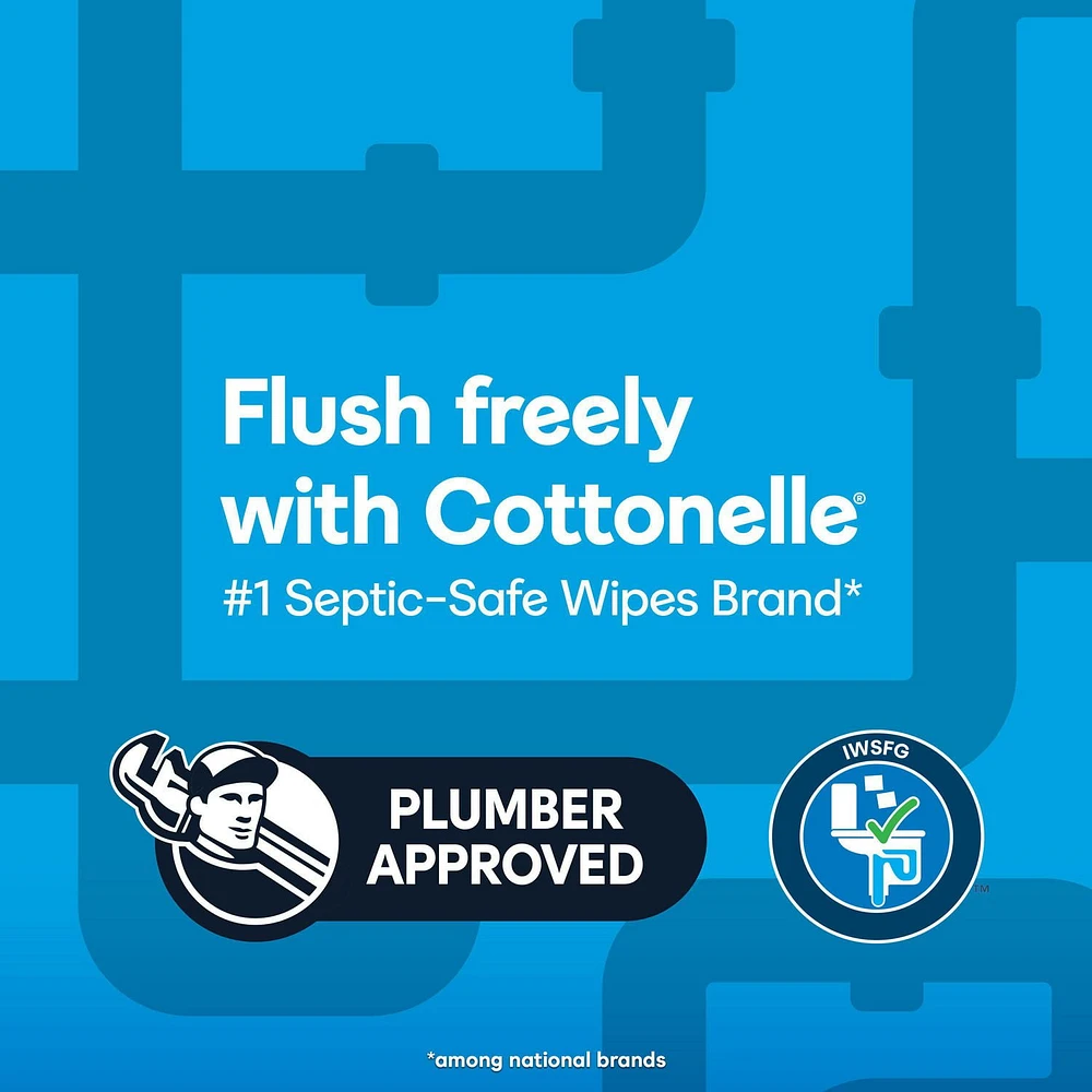 Cottonelle Fresh Care Flushable Wipes RFT 42, Cottonelle Fresh Care Flushable Wipes, Adult Wet Wipes, 1 Flip-Top Pack, 42 Wipes per Pack