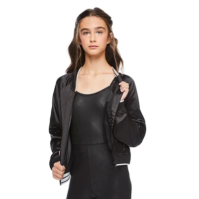 My Sister's Closet Girls' Satin Bomber Jacket, Sizes S-XXL