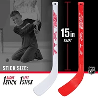 Franklin Sports NHL Red Wings Mini Hockey Set - Kids Indoor Knee Hockey Goal, Ball, 2 Mini Hockey Stick Combo Set