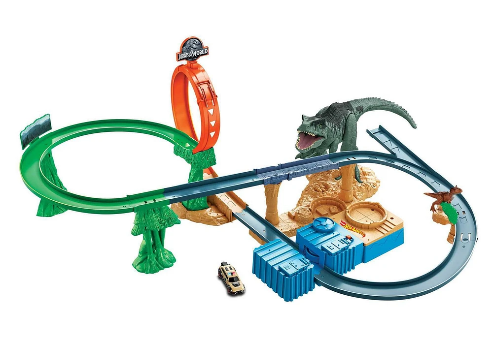 Hot Wheels Jurassic World Clash ‘N Crash Track Set, For Kids 3 Years Old & Up