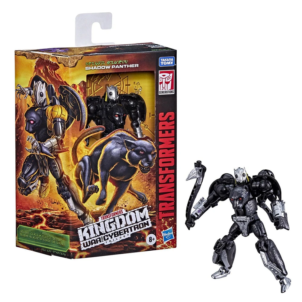 Transformers Toys Generations War for Cybertron: Kingdom Deluxe WFC-K31 Shadow Panther Action Figure - Kids Ages 8 and Up, 5.5-inch