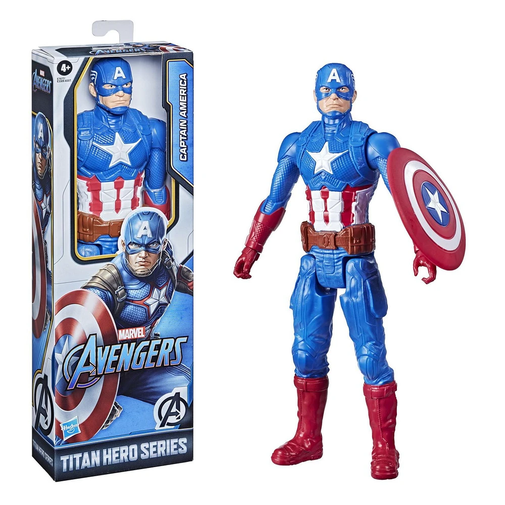 Marvel Avengers Titan Hero Series Blast Gear Captain America Action Figure, 12-Inch Toy, Inspired By Marvel Universe, For Kids Ages 4 And Up